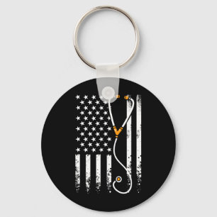Amerikanische Flagge Texas 4. Juli Vintage-Geschen Schlüsselanhänger