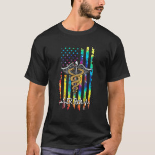 Amerikanische Flagge Tie Dye Er Tech Kostüm Kranke T-Shirt