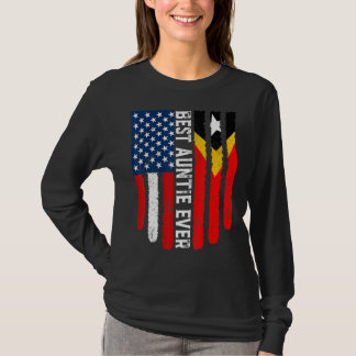 Amerikanische Flagge Timor-Leste Fahne Beste Tante T-Shirt