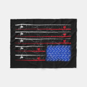 Amerikanische Flagge Top Fleecedecke (Vorderseite (Horizontal))