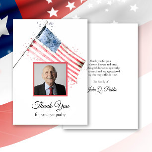 Amerikanische Flagge Trauer Gedenk Dankeschön Dankeskarte