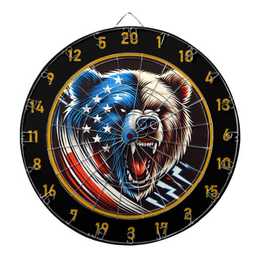 Amerikanische Flagge trifft Roaring Fury Dartscheibe (vorne)