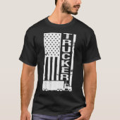 Amerikanische Flagge Trucker betressen T-Shirt (Vorderseite)