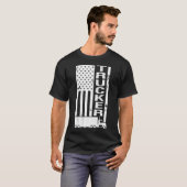 Amerikanische Flagge Trucker betressen T-Shirt (Vorne ganz)