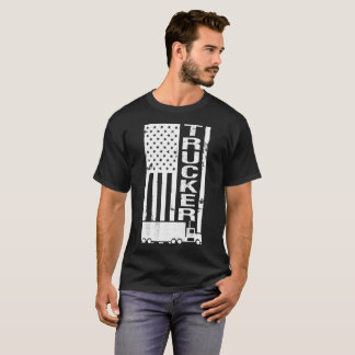 Amerikanische Flagge Trucker betressen T-Shirt