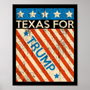 Amerikanische Flagge Trump 2024 Wiederwahl Texas T Poster