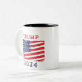 Amerikanische Flagge Trump Tasse 2024 (Vorderseite Links)