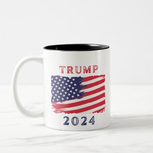 Amerikanische Flagge Trump Tasse 2024 (Links)