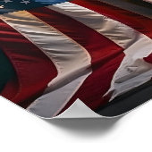 Amerikanische Flagge über Christliches Kreuz gezog Poster (Ecke)