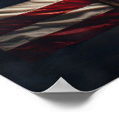 Amerikanische Flagge über Christliches Kreuzplakat Poster (Ecke)