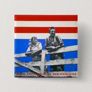 Amerikanische Flagge Unbearbeitete Vintage-Fotos U Button