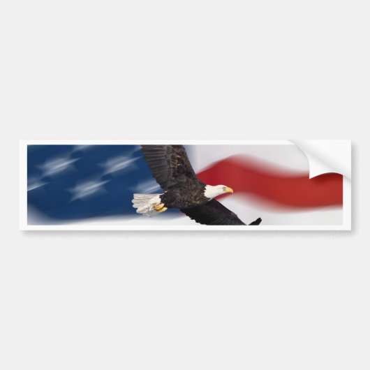 Amerikanische Flagge und Adler Autoaufkleber (Vorne)