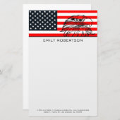 Amerikanische Flagge und Adler Briefpapier (Vorne/Hinten)