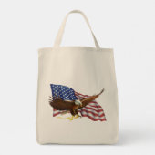 Amerikanische Flagge und Adler-Doppelseite Tragetasche (Rückseite)