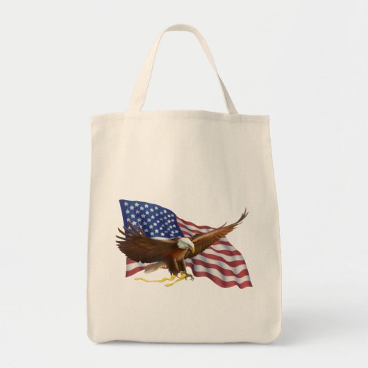 Amerikanische Flagge und Adler-Doppelseite Tragetasche (Vorne)