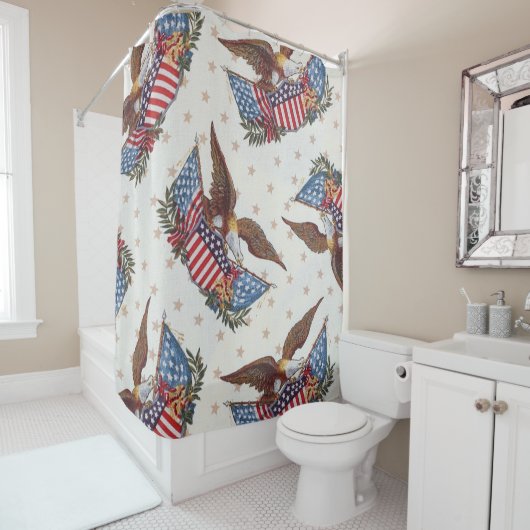 Amerikanische Flagge und Adler Duschvorhang (Beispiel)