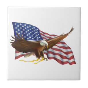 Amerikanische Flagge und Adler Fliese