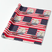 Amerikanische Flagge und Adler Geschenkpapier (Ungerollt)