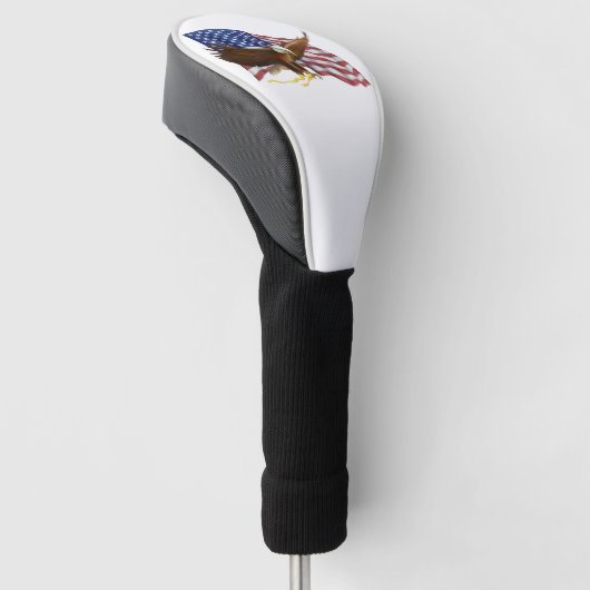 Amerikanische Flagge und Adler Golf Headcover (angewinkelt)
