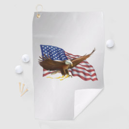 Amerikanische Flagge und Adler Golfhandtuch