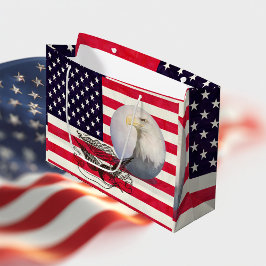 Amerikanische Flagge und Adler Große Geschenktüte