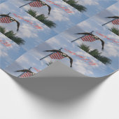 Amerikanische Flagge und Adler in Flug 4. Juli Geschenkpapier (Ecke)