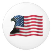 Amerikanische Flagge und Adler Keramikknauf (Vorderseite)