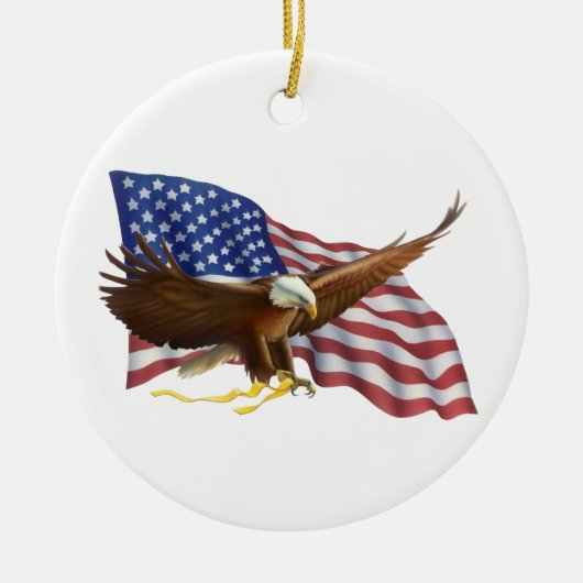 Amerikanische Flagge und Adler Keramikornament (Vorne)