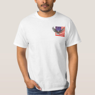 Amerikanische Flagge und Adler-Linie Art Gott segn T-Shirt