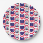 Amerikanische Flagge und Adler Pappteller (Vorderseite)