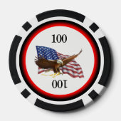 Amerikanische Flagge und Adler Pokerchips (Rückseite)