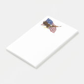 Amerikanische Flagge und Adler Post-it Klebezettel (angewinkelt)