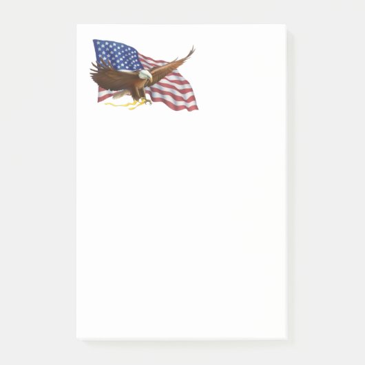 Amerikanische Flagge und Adler Post-it Klebezettel (Vorderseite)
