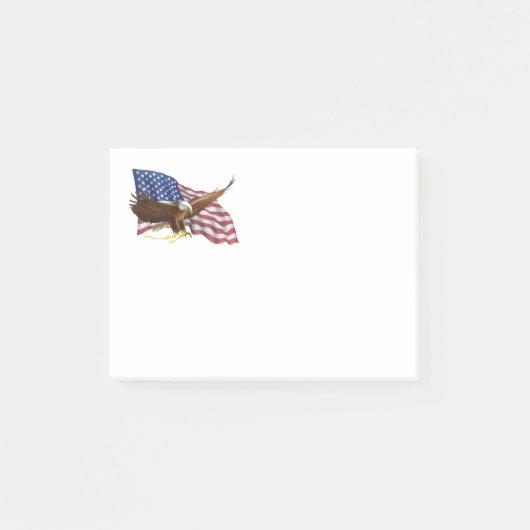 Amerikanische Flagge und Adler Post-it Klebezettel (Vorderseite)