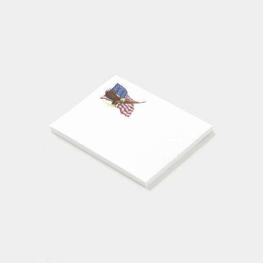 Amerikanische Flagge und Adler Post-it Klebezettel (angewinkelt)