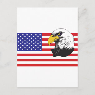 Amerikanische Flagge und Adler Postkarte