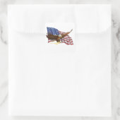 Amerikanische Flagge und Adler Quadratischer Aufkleber (Tasche)