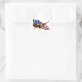 Amerikanische Flagge und Adler Runder Aufkleber (Tasche)