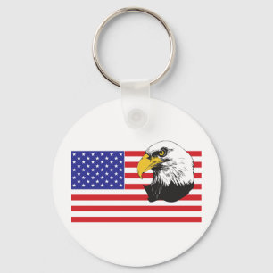 Amerikanische Flagge und Adler Schlüsselanhänger
