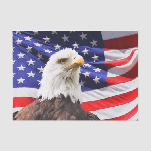 Amerikanische Flagge und Adler Seidenpapier (Vorderseite)