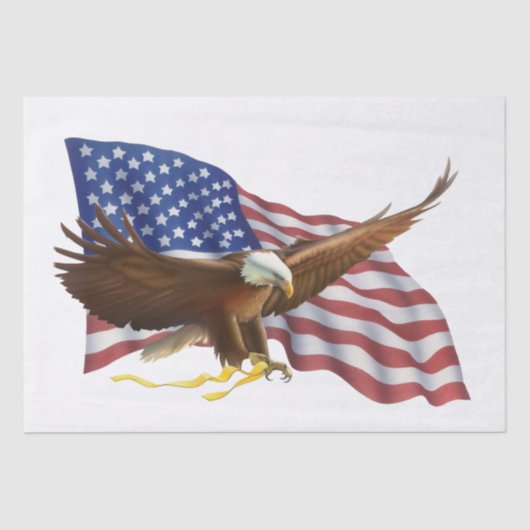 Amerikanische Flagge und Adler Seidenpapier (Vorderseite)