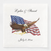 Amerikanische Flagge und Adler Serviette (Vorderseite)