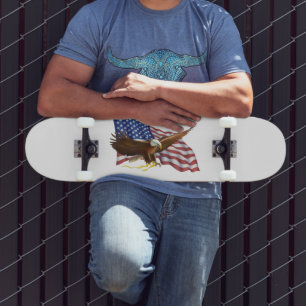 Amerikanische Flagge und Adler Skateboard