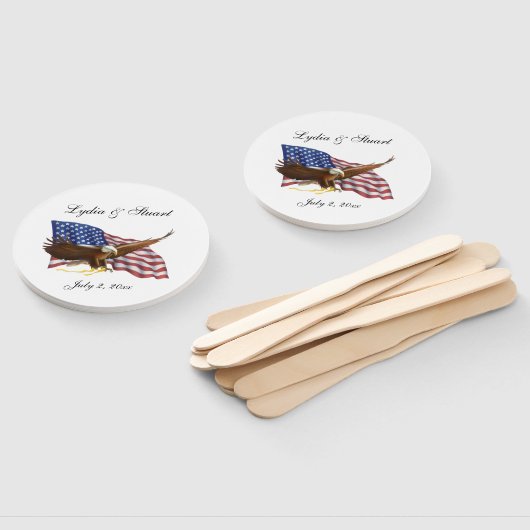 Amerikanische Flagge und Adlerhochzeit Fächer (Non-assembled)