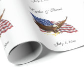 Amerikanische Flagge und Adlerhochzeit Geschenkpapier (Rolleneckpunkt)