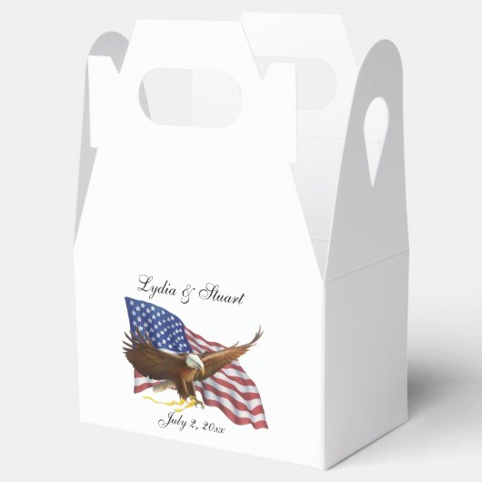 Amerikanische Flagge und Adlerhochzeit Geschenkschachtel (Geöffnet)