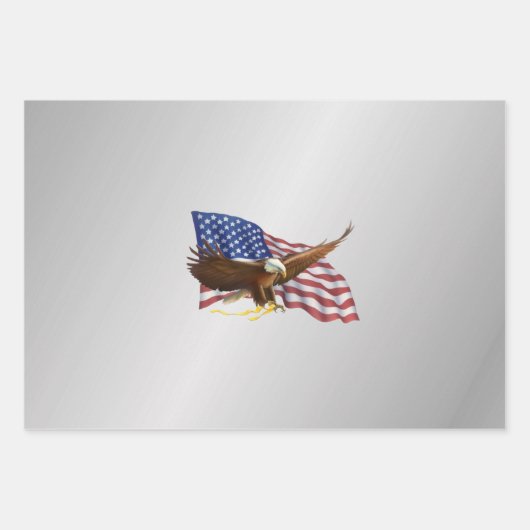 Amerikanische Flagge und Adlersilber Geschenkpapier Set (Vorderseite 3)