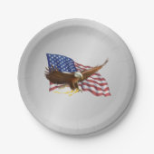 Amerikanische Flagge und Adlersilber Pappteller (Vorderseite)