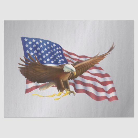 Amerikanische Flagge und Adlersilber Seidenpapier (Vorderseite)