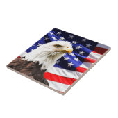 Amerikanische Flagge und Bald-Adler Fliese (Seite)